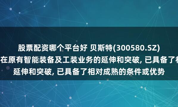 股票配资哪个平台好 贝斯特(300580.SZ): 布局第三梯次产业是在原有智能装备及工装业务的延伸和突破, 已具备了相对成熟的条件或优势